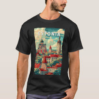 Estonia Illustration Travel Art Vintage
