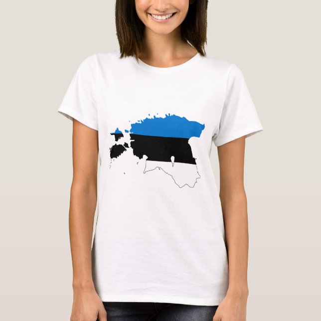 ESTONIA - MAP/FLAG/COLORS/EMBLEM T-Shirt (Front)