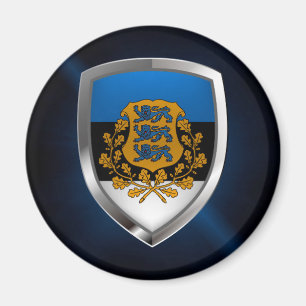 Estonia Metallic Emblem Magnet