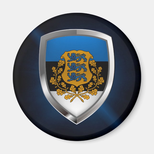 Estonia  Metallic Emblem Magnet (Front)