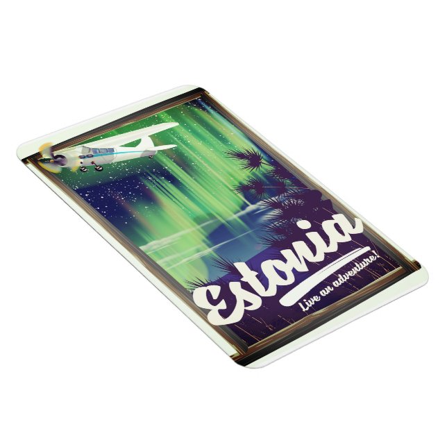 Estonia Northern lights adventure poster. Magnet (Right Side)