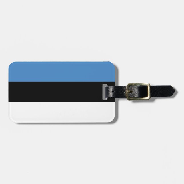 Estonia Plain Flag Luggage Tag (Front Horizontal)