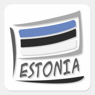 Estonia Pride X Flag Square Sticker
