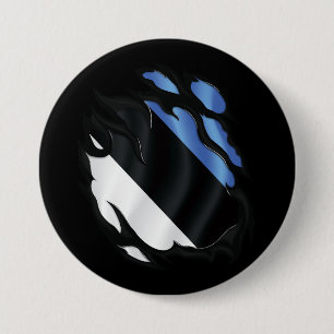 Estonia Ripped Flag 3 Inch Round Button