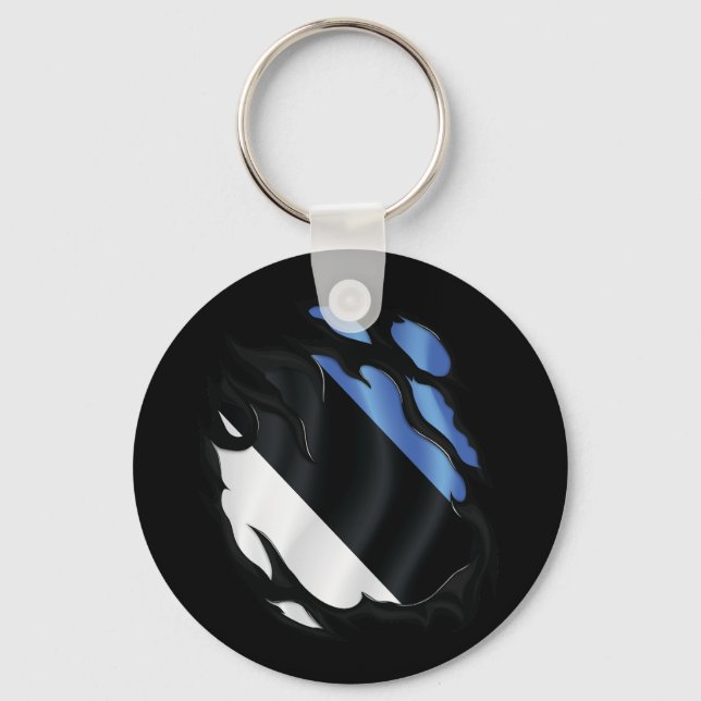 Estonia Ripped Flag Keychain (Front)