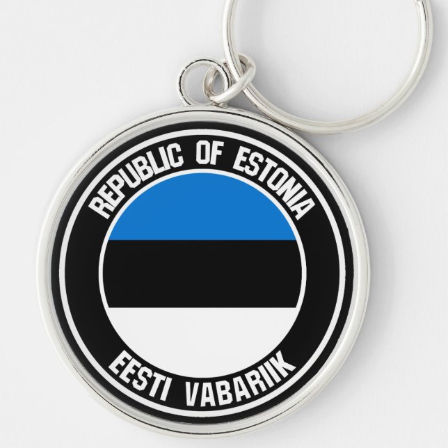 Estonia Round Emblem Keychain (Front)