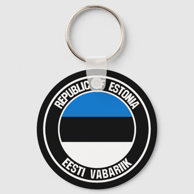 Estonia Round Emblem Keychain (Front)