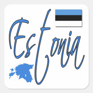 Estonia Square Sticker
