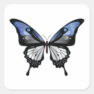 Estonia Swallowtail Butterfly Flag Sticker