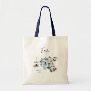Estonia travel map tote bag