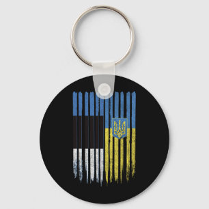 Estonia Ukraine Estonian Ukrainian Flag  Keychain