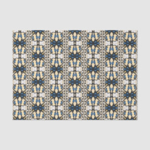 Estonian blue and yellow floral folk art tissue paper