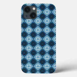 Estonian Blue Black and White Mitten Pattern iPhone 13 Case