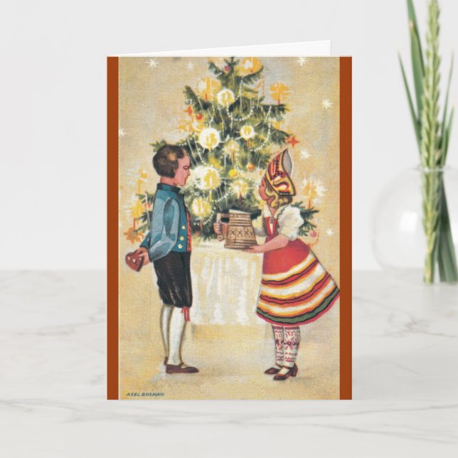 Estonian Boy + Girl Christmas Card (Front)