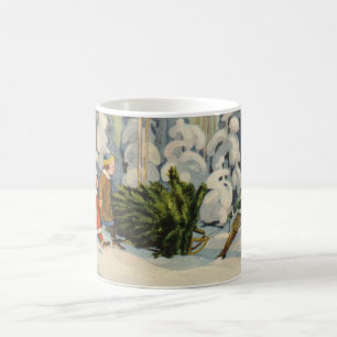 Estonian Family Fetching Christmas Tree. Coffee Mug