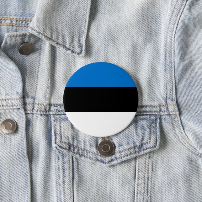 Estonian Flag 3 Inch Round Button (In Situ)