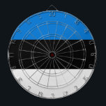 Estonian Flag Dartboard<br><div class="desc">This design features the national flag of Estonia (officially the Republic of Estonia), which is a country on the eastern coast of the Baltic Sea in Northern Europe. It is bordered to the north by the Gulf of Finland across from Finland, to the west by the Baltic Sea across from...</div>