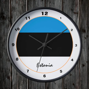 Estonian Flag & Estonia trendy fashion /design Round Clock