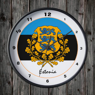 Estonian Flag & Estonia trendy fashion /design Round Clock