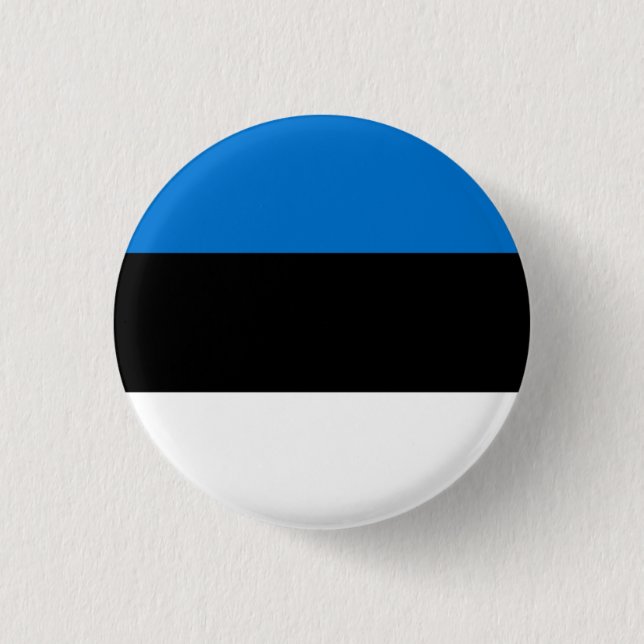 Estonian Flag, Flag of Estonia 1 Inch Round Button (Front)