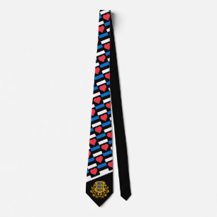 Estonian Flag Heart Pattern Estonia National Pride Tie