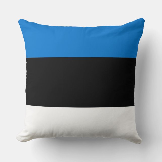 Estonian Flag Throw Pillow (Front)