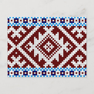 Estonian Pick-Up Woven Belt Pattern Postcard