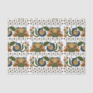 Estonian vintage folk art floral embroidery tissue paper