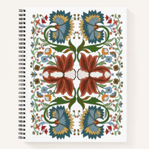 Estonian vintage wildflowers folk art pattern notebook