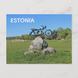 ESTONIE Ancienne Carte Postale de Moto !