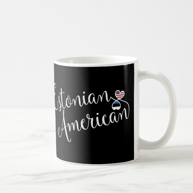 Estonien Américain Coeurs Enmêlés Mug (Droite)