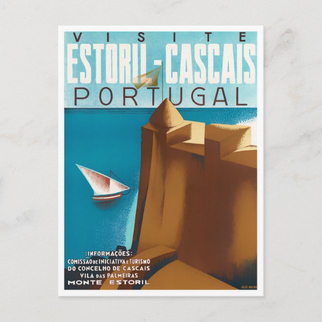 Estoril Cascais Portugal vintage travel Postcard (Front)