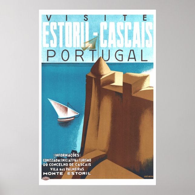 Estoril-Cascais Portugal Vintage Travel Poster (Front)