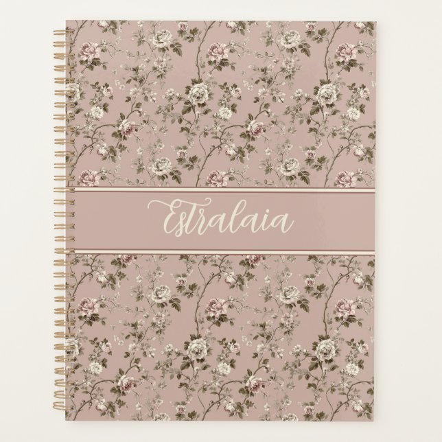 Estralaia Dusty Rose Pink Planner (Front)