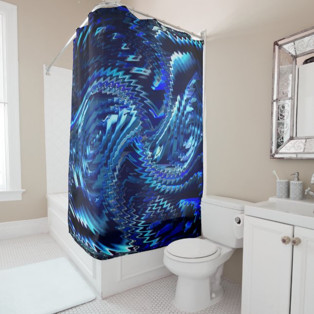 Estrela azul ondulada com traçados em ziguezague (In Situ)