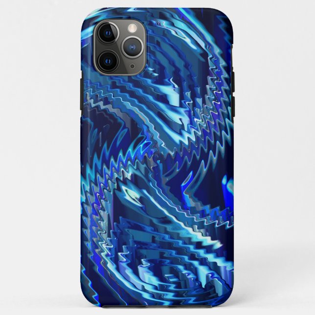 Estrela azul ondulada com traçados em ziguezague Case-Mate iPhone case (Back)