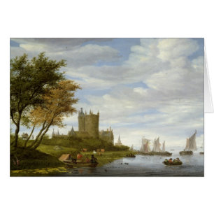 Estuaire de rivière avec un château