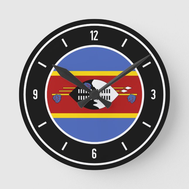 Eswatini Flag Elegant Round Clock (Front)
