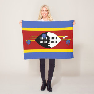 Eswatini Flag Fleece Blanket
