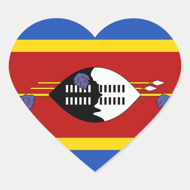 Eswatini Flag Heart Sticker (Front)