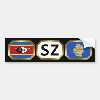 Eswatini Flag Map Code Bumper Sticker