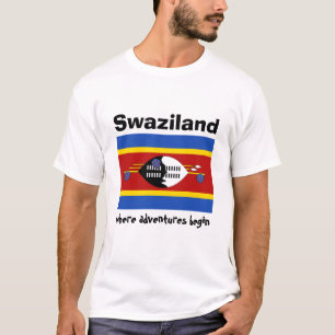 Eswatini Flag + Map + Text T-Shirt