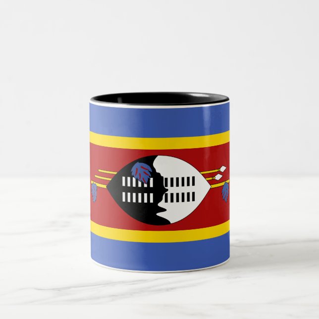 Eswatini Flag Two-Tone Coffee Mug (Center)