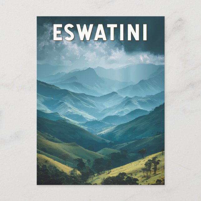 Eswatini Illustration Travel Art Vintage Postcard (Front)