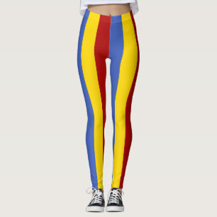 Eswatini National Flag Colours Vertical Striped Leggings