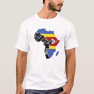 Eswatini Swaziland Flag Africa Map Heritage Black T-Shirt