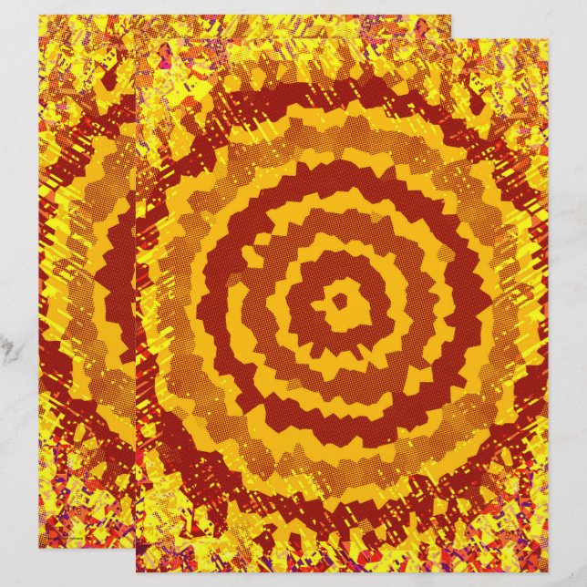 ET Abstract Flower Scrapbook Page 2-Sided Page (Front/Back)