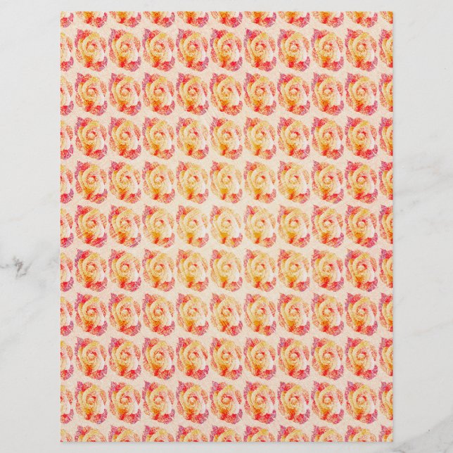 ET Abstract Roses Scrapbook Paper Bulk Pages (Front)