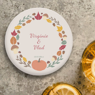 et Dessous de verre Mariage de automne