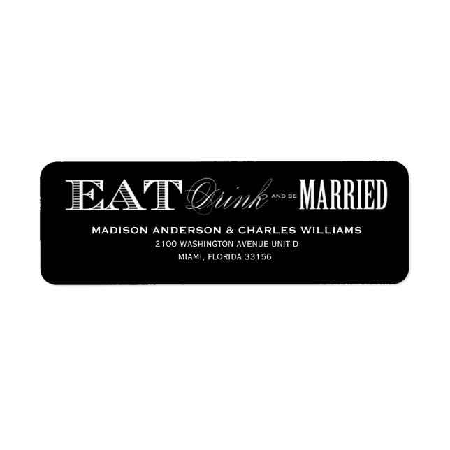 ET ÊTRE MARIÉ | ÉTIQUETTES D'ADRESSE DE RETOUR (Devant)